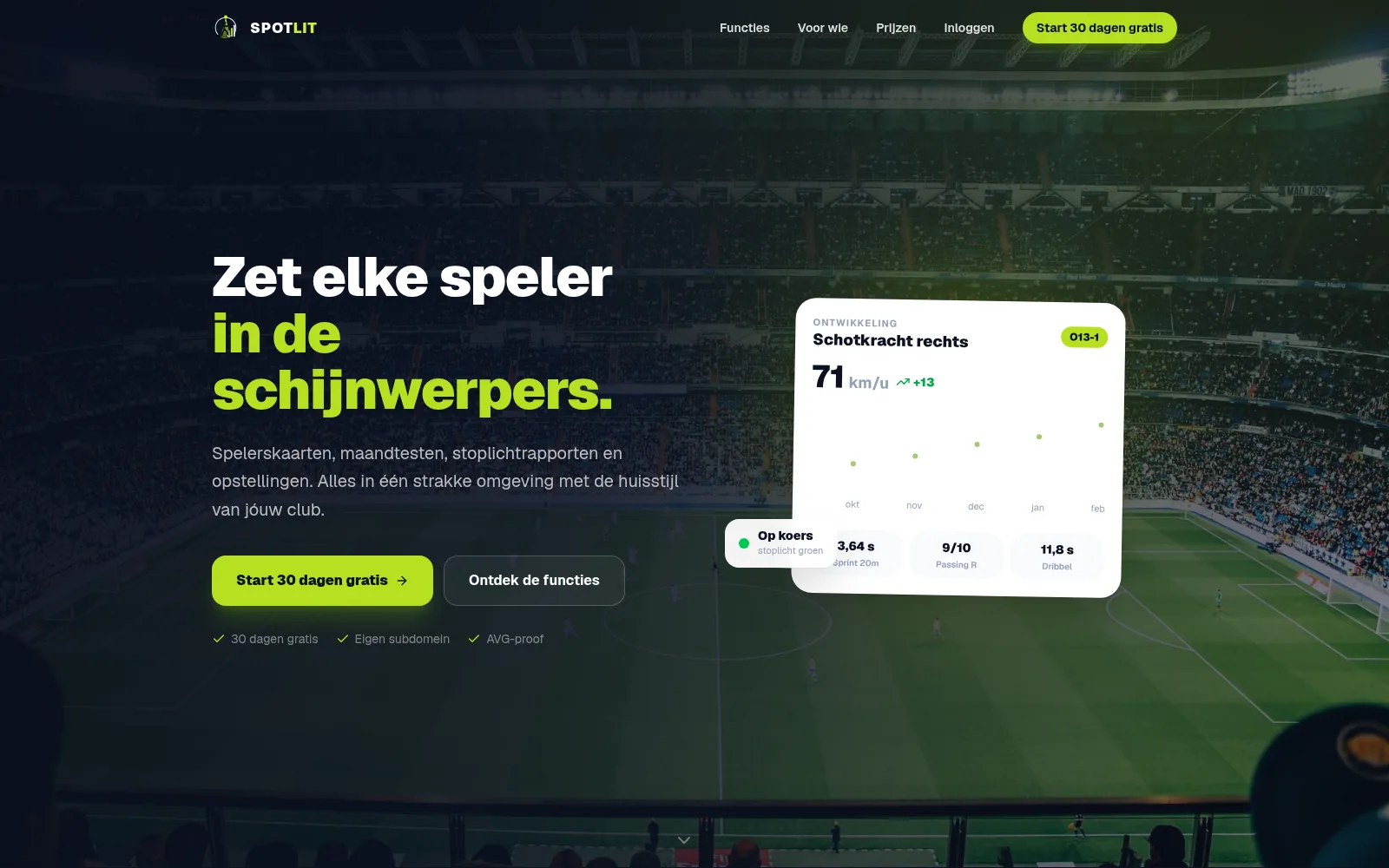 Spotlit, het platform waarmee sportclubs de ontwikkeling van hun spelers bijhouden